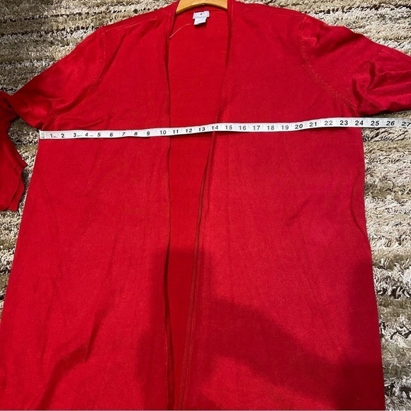 NWT Chico’s Size 3 (XL) Sweater Cardigan Long Red Open Front (flaw) - Picture 11 of 12